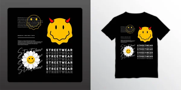 Gute Stimmung Streetwear Shirt Design Geeignet Für Siebdruck Jacken Und — Stockvektor