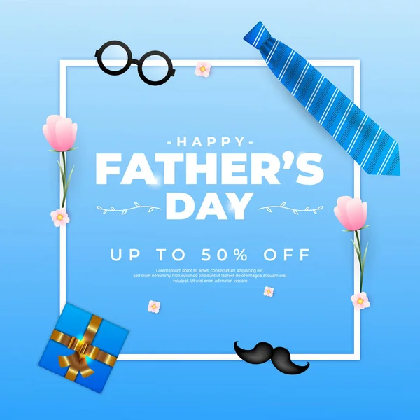 Mutlu babalar günü tasarımı, mavi ve beyaz
