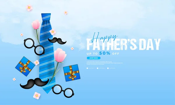 Diseño Del Día Del Padre Feliz Adecuado Para Pancartas Promociones — Vector de stock