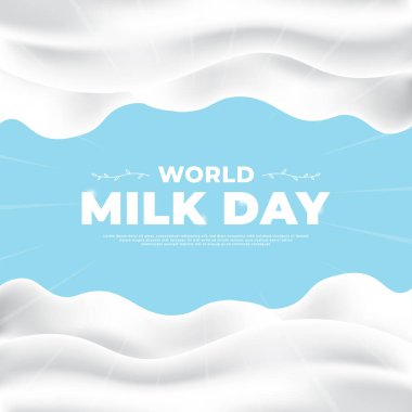 dünya süt günü tasarımı, poster, afiş, sosyal medya paylaşımı vs. için uygun