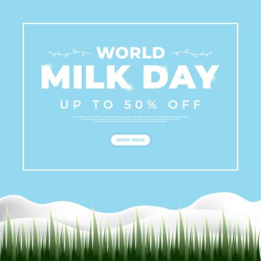 dünya süt günü tasarımı, poster, afiş, sosyal medya paylaşımı vs. için uygun