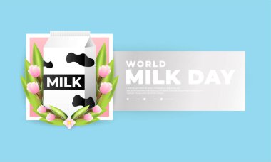 dünya süt günü tasarımı, poster, afiş, sosyal medya paylaşımı vs. için uygun