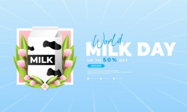 dünya süt günü tasarımı, poster, afiş, sosyal medya paylaşımı vs. için uygun