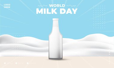 dünya süt günü tasarımı, poster, afiş, sosyal medya paylaşımı vs. için uygun