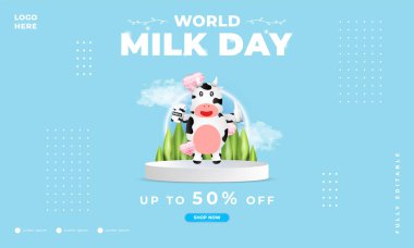 dünya süt günü tasarımı, poster, afiş, sosyal medya paylaşımı vs. için uygun