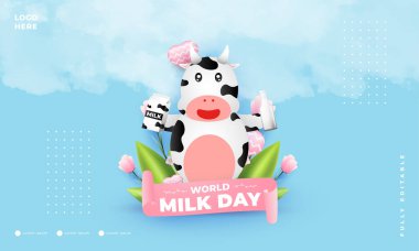 dünya süt günü tasarımı, poster, afiş, sosyal medya paylaşımı vs. için uygun