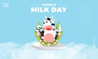 dünya süt günü tasarımı, poster, afiş, sosyal medya paylaşımı vs. için uygun
