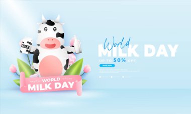 dünya süt günü tasarımı, poster, afiş, sosyal medya paylaşımı vs. için uygun