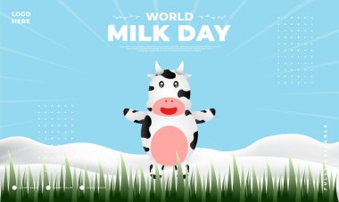 dünya süt günü tasarımı, poster, afiş, sosyal medya paylaşımı vs. için uygun