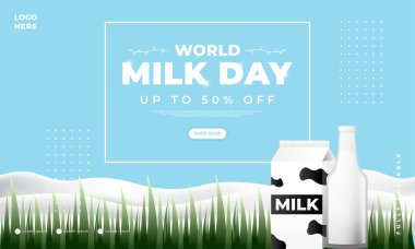 dünya süt günü tasarımı, poster, afiş, sosyal medya paylaşımı vs. için uygun