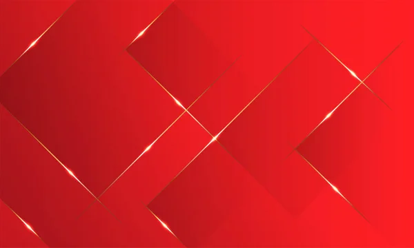 Fond Rouge Luxe Avec Des Rayures Dorées — Image vectorielle