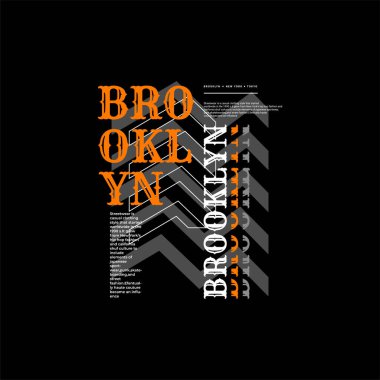 Brooklyn yazı tasarımı, ekran baskısı tişörtleri, giysiler, ceketler ve diğerleri için uygun
