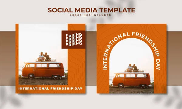 International Friendship Day Design Social Media Post — Vector de stock