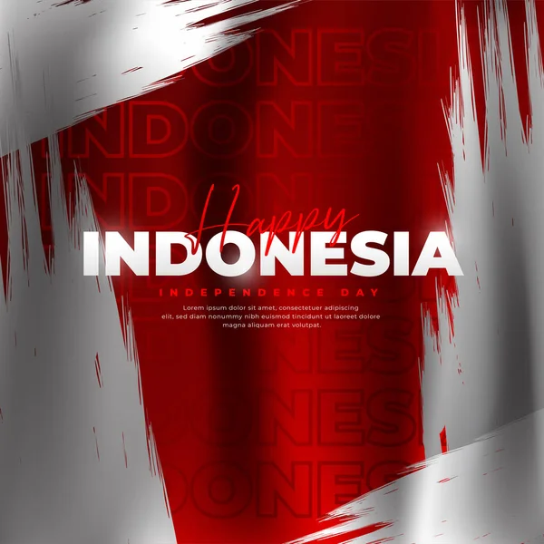 Agosto Disegno Giorno Dell Indipendenza Indonesiana Adatto Manifesti Banner Post — Vettoriale Stock