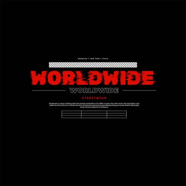 Tişört, giysi, ceket ve diğerleri için uygun dünya çapında yazı tasarımı