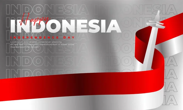Agustus Desain Hari Kemerdekaan Indonesia Cocok Untuk Poster Spanduk Posting - Stok Vektor