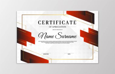 Kırmızı ve altın sertifikalı sınır şeması. Takdir, iş ve eğitim ihtiyaçları için