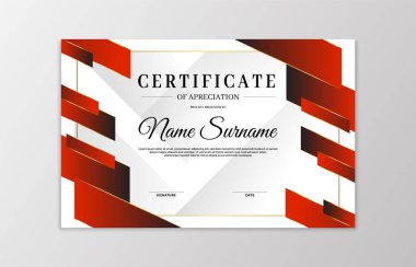 Kırmızı ve altın sertifikalı sınır şeması. Takdir, iş ve eğitim ihtiyaçları için