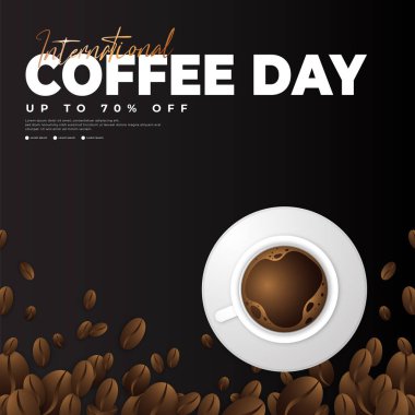 Modern and premium international coffee day greeting design