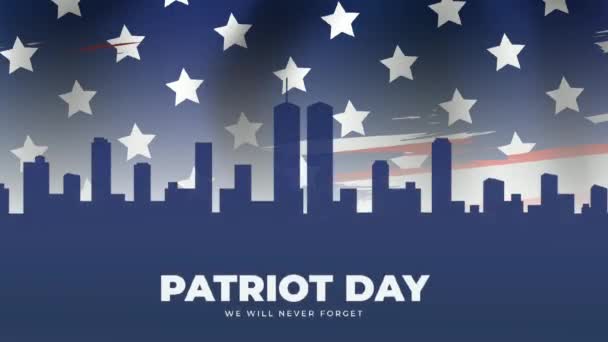 Amerikanska Patriot Day Illustration Patriotiska Mallar För Film Amerikansk Flagga — Stockvideo