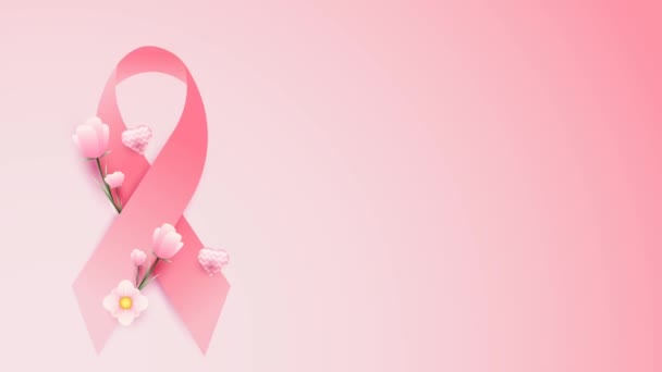 Animierte Grüße Zum Monat Des Brustkrebsbewusstseins — Stockvideo