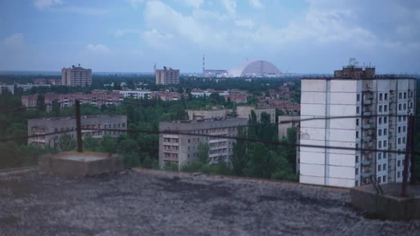 Pripyat időeltolódás Csernobili Atomerőmű — Stock videók