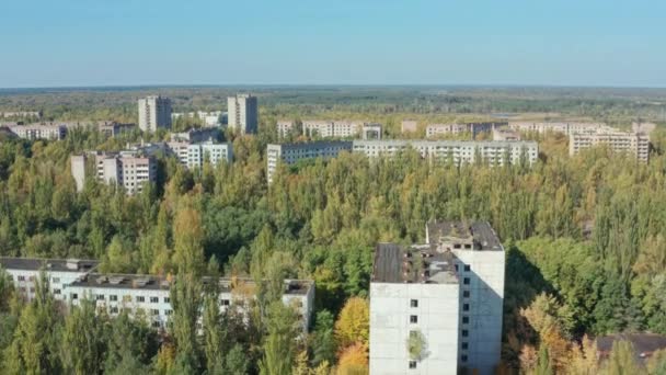 Vista aérea da central nuclear de Pripyat Chernobyl — Vídeo de Stock