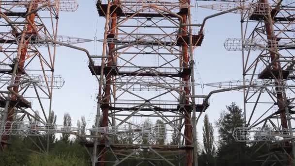 РЛС Дужского горизонта в Чернобыле, Украина — стоковое видео