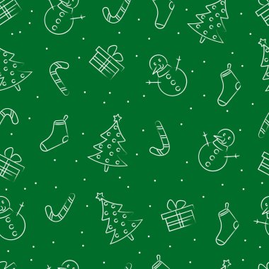 Noel için kusursuz yeşil desen. Noel için vektör tasarım unsuru. Noel deseni.