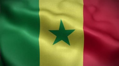 Senegal bayrağı rüzgarda dalgalanıyor.