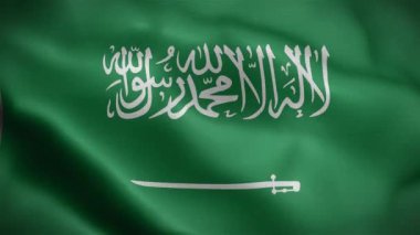 Suudi Arabistan bayrağı rüzgarda dalgalanıyor