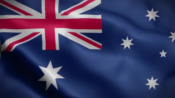 Vlag Van Australië Vlag Fladderen Wind Animatie Van Australische Vlag — Stockvideo