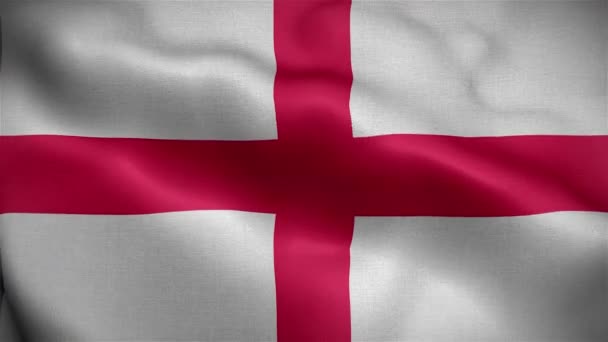 Flagge Von England Flattert Wind Animation Der Flagge Von England — Stockvideo