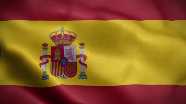 Прапор Іспанії Прапор Пурхає Віконній Анімації Іспанського Прапора Який Пурхає — стокове відео