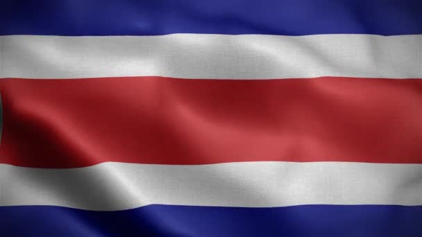 Флаг Костарики Флаг Коста Рики Развевается Ветру — стоковое видео