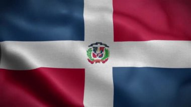 Dominik Cumhuriyeti bayrağı rüzgarda dalgalanıyor.