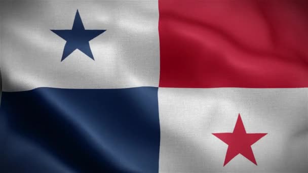 Bendera Panama Berkibar Angin — Stok Video