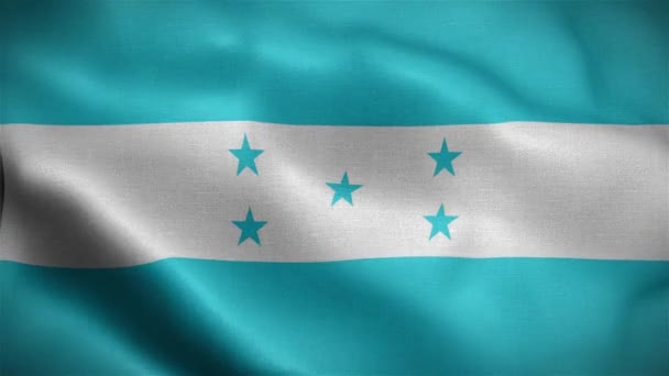 Honduras Flagga Fladdrar Vinden — Stockvideo