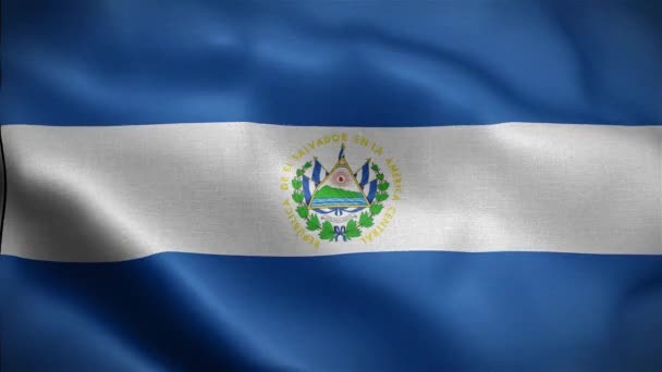 Флаг Сальвадора Развевающийся Ветру — стоковое видео