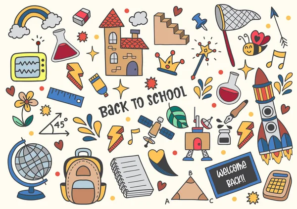 Back School Illustration Vector Banner — Stock Vector