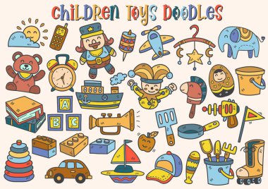 çocuk oyuncakları illüstrasyon taşıyıcı afiş, poster, broşür