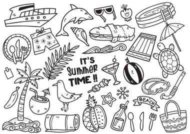 Pankart, poster, broşür için yaz illüstrasyon Vektörü