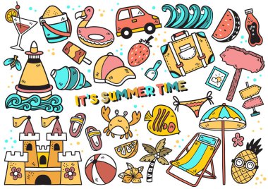 Pankart, poster, broşür için yaz illüstrasyon Vektörü