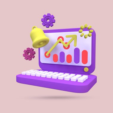 SEO optimizasyon resimleme arka planı iş fikri konsepti için 3B canlandırma simgesi