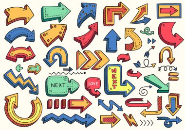 Klasik karalama nesneleri vektör illüstrasyonu