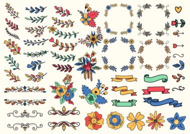 Klasik karalama nesneleri vektör illüstrasyonu