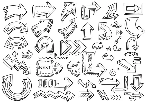 矢印落書きベクトル図 — ストックベクタ