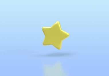 Işıl ışıl sarı yıldızlar iş fikri geçmişi için geribildirim konsepti çizimi, 3D, render