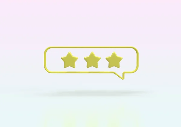Glossy Yellow Stars Rating Feedback Concept Illustration Business Idea Concept — Stockfoto