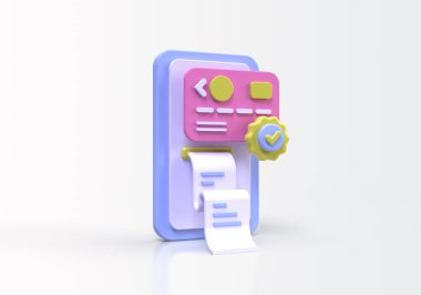 Çevrimiçi Alışveriş kavramı illüstrasyon İniş sayfası şablonu iş fikri konsepti için 3B oluşturma 